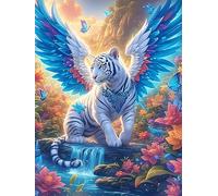Tigre Blanc aux Ailes d'ange 300 Pièces Puzzle Personne Âgée en Carton Rigide Faune et Flore Facile Débutant Anti-Stress Stimulation Cognitive Loisir Créatif Petit Prix Premium 300 PCS