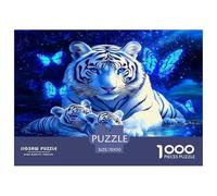 Tigre Blanc Puzzle 1000 Pièces Cadeau Unique Jeu Éduchatif Challenge Toy À De Qualité Supérieure Peinture Art pour Adultes Et Enfants À Partir De 12 Ans 70x50cm/1000pcs