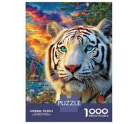 Tigre Blanc Puzzle 1000 Pièces, Puzzles Difficiles, Adaptés Aux Adultes Et Aux Enfants, Jeu De Défi Intellectuel 70x50cm/1000pcs