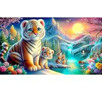 Tigre Blanc Puzzle de 1000 pièces Carton 100% recyclé Jeux de Puzzles stimulants 75x50cm/1000pcs