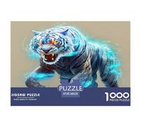 Tigre Blanc Puzzle De 1000 Pièces : Collaborer avec Les Proches - Idéal pour Les Fêtes De Famille Absolument Éblouissant!