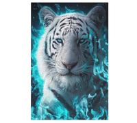 Tigre Blanc Puzzle De 1000 Pièces en Bois pour EnfFourmis Adultes, Puzzles en Matériau Recyclé De Qualité Supérieure 78×53cm