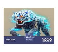 Tigre Blanc Puzzles 1000 Pièces Cadeau Unique Jeu ÉduChatif Challenge Toy À De Qualité Supérieure Peinture Art pour Adultes Et Enfants À Partir De 12 Ans 70x50cm/1000pcs