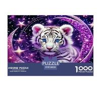 Tigre Blanc Puzzles 1000 Pieces Cadeau Unique Jeu Éduchatif Challenge Toy À De Qualité Supérieure Peinture Art pour Adultes Enfants 38x26cm/1000pcs