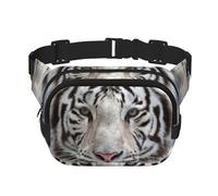 Tigre Blanc,Sac Banane carré Double Couche, Sac de Poitrine