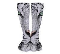 Tigre Blanc Unisexe Socquette D'Équipage Poids Léger Socquette De Marche Respirant Chaussette De Course Pour Randonnée Cyclisme Intérieur