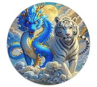 Tigre blancPuzzles en Bois 1000 Pièce pour Adultes Et Enfants Rond Glace DragonJouet Puzzle À Défi Créatif Stimulant1000pcs (67.5x67.5cm)