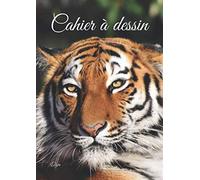 TIGRE: Cahier à dessin - cadeau enfant fille garçon - 100 pages - A4 portrait - blanc