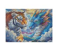 Tigre Contre Dragon 300 Pièces Puzzle Personne Âgée en Carton Anti-Déchirure Facile Débutant Anti-Stress Thérapie Occupationnelle Cadeau Anniversaire Pas Cher 300 PCS/40x28cm