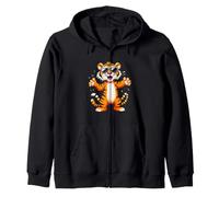 Tigre Cool avec Lunettes de Soleil Sweat à Capuche