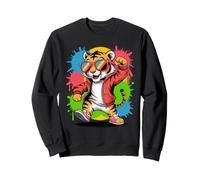 Tigre Dabbing Cool avec Lunettes de Soleil Dancing Tiger Big Cat Sweatshirt