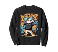 Tigre Dabbing Cool avec Lunettes de Soleil Dancing Tiger Big Cat Sweatshirt
