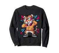 Tigre Dabbing Cool avec Lunettes de Soleil Dancing Tiger Big Cat Sweatshirt