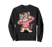 Tigre Dabbing Cool avec Lunettes de Soleil Dancing Tiger Big Cat Sweatshirt