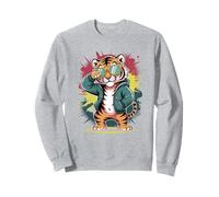 Tigre Dabbing Cool avec Lunettes de Soleil Dancing Tiger Big Cat Sweatshirt