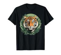Tigre dans la jungle parmi les feuilles vertes T-Shirt