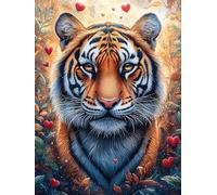 Tigre dans Le Jardin Fleuri 1000 Pièces Puzzle Débutant en Carton Anti-Déchirure Mythes Conte de fées Facile Apprentissage Anti-Stress Passe-Temps Cadeau Fête des Mères Petit Prix 1000 PCS