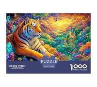 Tigre dans Un Pays Imaginaire rempli de Cristaux Puzzle De 1000 Pièces Tiger Excellent Cadeau pour Personnes Âgées, Seniors, Adultes Et Enfants 70x50cm/1000pcs