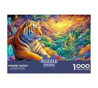 Tigre dans Un Pays Imaginaire rempli de Cristaux Puzzle De 1000 Pièces Tiger Qualité Premium, Excellent Jeu pour Adultes Et Enfants 38x26cm/1000pcs