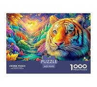 Tigre dans Une scène de forêt Vivante et Lumineuse Puzzle De 1000 Pièces Tiger Qualité Premium, Excellent Jeu pour Adultes Et Enfants 70x50cm/1000pcs