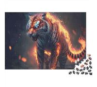 Tigre de feu Mythique Set Puzzle 1000 Pièces Collectionneurs, Papier Recyclé Épais, Décoration Intérieure, Art Mural, Cadeau Couples, Puzzle Décoratif 70x50cm/1000pcs