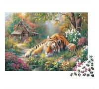 Tigre de la forêt Puzzle 1000 pièces Papier pour Adultes Scène cabane Jeu Mural décoratif 70x50cm/1000pcs