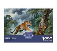 Tigre du Bengale Adultes Puzzles 1000 Pièces Grand félin Cadeaux d'anniversaire pour Noël Décoration Intérieure Jeux Éducatifs Family Games Stress Relief Toy 38x26cm/1000pcs