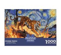 Tigre du Bengale pour Adultes 1000 Pièces Grand félin Puzzle Décoration Intérieure Cadeaux d'anniversaire pour Noël Jeux Éducatifs Family Games Stress Relief Toy 38x26cm/1000pcs