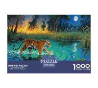 Tigre du Bengale pour Adultes Puzzles 1000 Pièces Grand félin Décoration Jeu De Défi Familial Jeux Éducatifs Cadeaux d'anniversaire pour Noël Tueur Ennuyeux 38x26cm/1000pcs