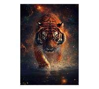 Tigre Eau Espace 1000 Pièces Mini Puzzle pour Adolescents Présent | 38x26cm Papier Décor De Bureau Surface Lisse Jeu De Groupe