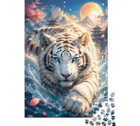 Tigre Eau Temple 1000pcs Mini Puzzle pour Famille Difficile | 70x50cm Carton Décor Salon Structure Durable Cadeau Anniversaire Soulagement Du Stress