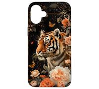 Tigre et Fleurs majestueux Coque pour iPhone 16 Plus