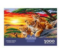 Tigre Famille Rocher 1000 Pièces Puzzle Classique Parenté Royale Sauvage Pack Puzzle Carton Extra-épais - Anti-Stress Voyage, Noël Cadeau 12+, pour Adultes Et Enfants 70x50cm/1000pcs