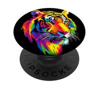 Tigre Félin Sauvage Amateur de Chats Tigre Doux PopSockets PopGrip Adhésif