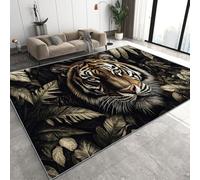 Tigre Feuilles Tapis 50 x 80 cm Tropical Jungle Animaux Antidérapant Lavable Tapis de Sol Doux Facile d’Entretien Petit Rug de Chevet pour Chambre Entrée Q-231
