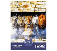 Tigre, fierté, tanière, Mur 1000 Pièces Puzzle Premium Dynastie Sauvage majestueuse Coffret Puzzle Carton Premium - Seniors, Concentration, Cadeau Maison Neuve Et Pause Bureau 70x50cm/1000pcs