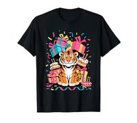 Tigre Gâteaux Confettis Anniversaire Fête Tigres T-Shirt