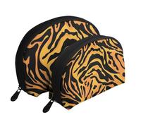 Tigre imprimé Animal, Trousse de Maquillage Coquille Femme Petit Porte-Monnaie Trousse de Toilette Trousse à cosmétiques 2 pièces