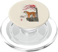 Tigre Japonais Fleurs de Cerisier Sakura Art Femmes Hommes Enfants PopSockets PopGrip pour MagSafe