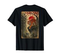 Tigre Japonais Vintage avec Cerisier en Fleurs d'arbre en Bois T-Shirt