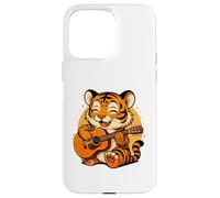 Tigre Jouant de la Guitare Graphique Tigre Garçons Filles Amateurs de Guitare Coque pour iPhone 15 Pro Max