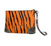 Tigre léopard Orange,Sacs à Main en Cuir PU pour Femmes, Pochette à Fermeture éclair, Portefeuille, Sac à Main avec dragonne