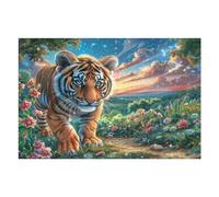 Tigre Marchant forêt 1000 Pieces Casse-tête Adolescent en Carton Rigide Difficulté Moyenne Activité Éducative Cadeau Fête des Mères Haute Qualité Premium 1000 PCS