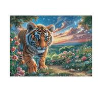 Tigre Marchant forêt 500 Pièces Puzzle Adulte en Carton Rigide Haute Qualité Très Difficile Haute Difficulté Anti-Stress Décoration Murale Idée Cadeau Premium 500 PCS