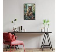 Tigre mère et Petit Puzzle 300 Pièces pour Adultes Challenge Difficile Educa Qualité Supérieure Relaxation Art Famille Décoration Murale 300 PCS
