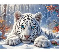Tigre mère et Son Petit 1000 Pièces Puzzle Adolescent en Carton Rigide Faune Sauvage Difficulté Moyenne Activité Éducative Voyage Déplacement Cadeau Anniversaire Petit Prix 1000 PCS/75x50cm