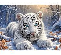 Tigre mère et Son Petit 300 Pièces Puzzle Créatif en Carton Anti-Déchirure Animal Animal de Compagnie Difficulté Moyenne Activité Manuelle Loisir Créatif Cadeau Fête des Mères Premium 300 PCS/40x28cm