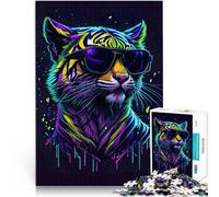 Tigre Mignon et fantaisiste Puzzles pour Adolescents de 1000 pièces Analyse et logique Renforcer l'amour Entre Les Couples 38x26cm