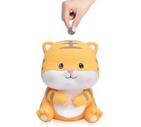 Tigre Mignon Tirelire, Dessin Animé Forme Animale Boîte de Rangement de Pièces de Monnaie Artisanat Peint à la Main Décoration de la Maison Ornements pour la Famille