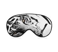 Tigre noir blanc masque de sommeil Cool Animal bandeau pour dormir élastique masque pour les yeux occultant couverture pour une nuit complète de sommeil voyage et sieste